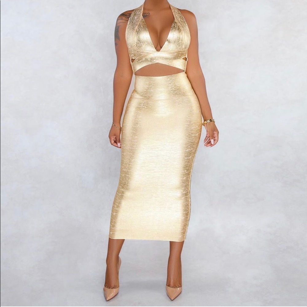 Gold Bandage Two Piece Set